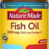 Nature Made Fish Oil 1000 mg Softgels, Fish Oil Supplements, Omega 3 Fish Oil for Healthy Heart Support, Omega 3 Supplement with 250 Softgels, 125 Day Supply