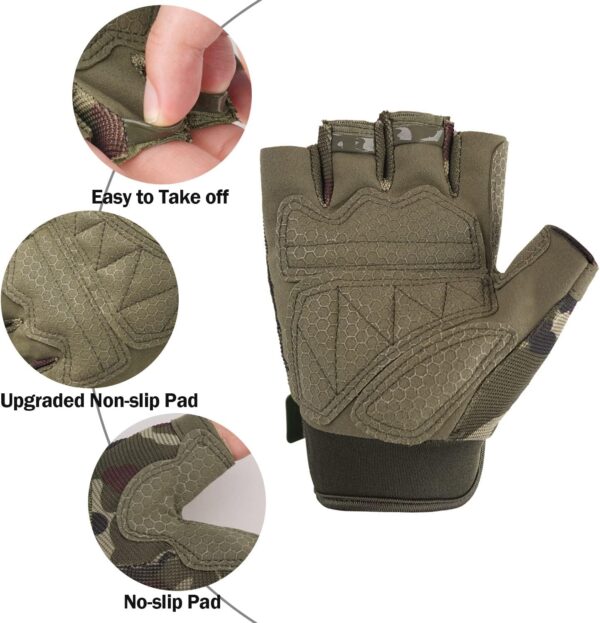 FIORETTO Fingerless Gloves, Airsoft Gloves, Half Finger Gloves for Driving, Cycling, Shooting, Hunting, Motorcycle, Climbing, Outdoor Work 215801