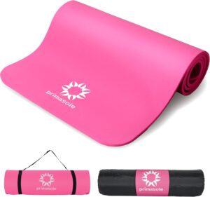 Primasole 1/2 Thick Exercise Mat with Carry Strap & Case Mat for Yoga Pilates Fitness at Home and Gym 72" L x 24" W
