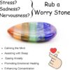 Thumb Worry Stone for Anxiety 7Chakra Teardorp Crystals Healing Stones Meditation Accessories Calm Mental Health Gifts Real Natural Hand Carved Spiritual Decor Anxiety Depression Relief Items