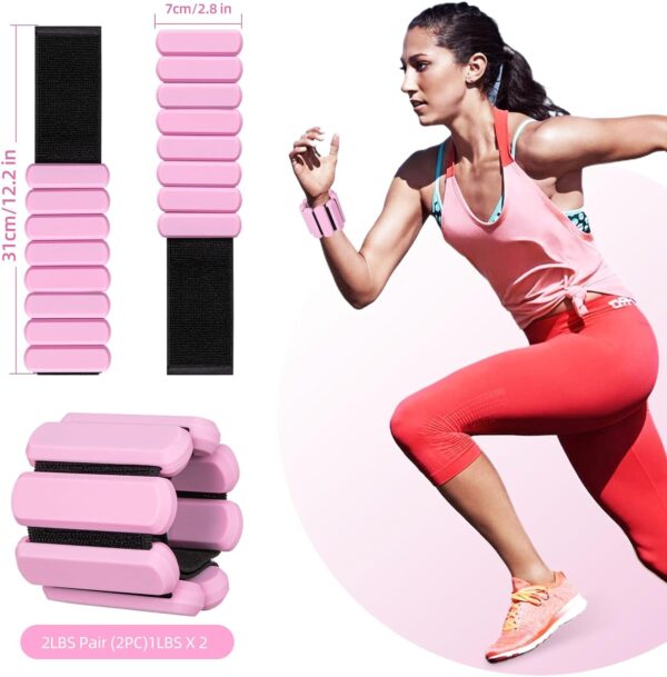 Adjustable Ankle Weights,Wrist Weights for Women & Men,Set of 2 (1Lb Each),Perfect for Walking,Running,Yoga,Pilates,Gym,Strength Training. Weighted wristbands are designed for home gym workouts
