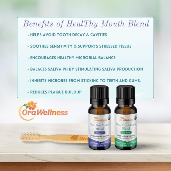 OraWellness Nut Free Healthy Mouth Blend Organic Toothpaste & Mouthwash Alternative Tooth Oil, Natural Mouth Rinse for Healthy Teeth & Gums for Women, Men and Kids, Pack of 3