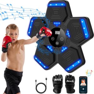 2025 Music Boxing Machine for Kids, Smart Bluetooth Boxing Machine with Boxing Gloves Wall Mounted, Music Boxing Target Workout Punching Equipment for Home(Upgrade)
