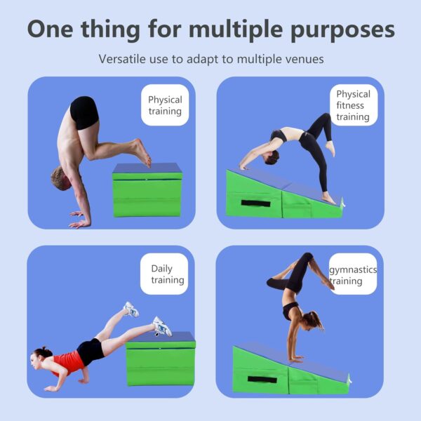PayLessHere Gymnastics Mat Tumbling Mat Incline Mat Folding Gymnastic Tumbling Mat Indoor/Outdoor Exercise Mat Home Gym Yoga Mat with Handle