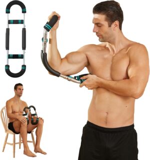 Twister Arm Exerciser Chest Workout,Portable Power Twister Bar,Muscular Strength Enhancer,Thigh Master Trainer Men,at Home Fitness Equipment