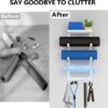 LSK Yoga Mat Holder Wall Mount, White Yoga Mats Storage Rack, Home Gym Storage with Metal Floating Shelf for Storing Fitness, Yoga Mat Rack with 5 Hooks for Hanging Foam Rollers and Resistance Bands