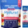 Hyburst Energy + Hydration Amplifier - Multivitamin Electrolyte Powder Packets with Vitamins D3 K2 & B6 B12 | L-Theanine, Cane Sugar, Caffeine Free Energy Drink Powder | Raspberry Lemonade, 15 Pack