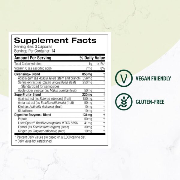 Purely Inspired 7-Day Detox Cleanse - Whole Body Cleanse & Detox Pills for Women & Men, Powered with Senna Leaf, Vitamin C, Apple Cider Vinegar, Digestive Enzymes & Probiotics - 42 Acai Berry Capsules