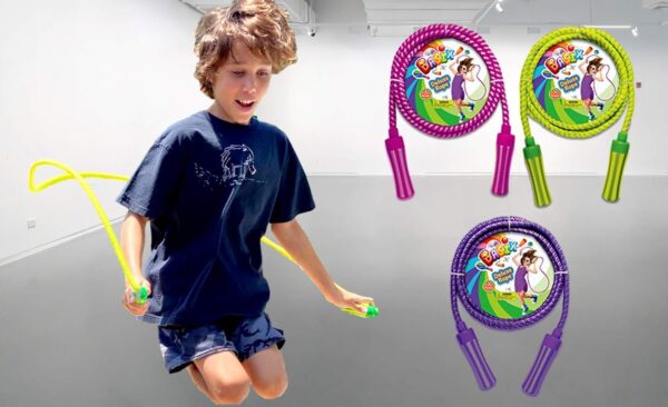 JA-RU Nylon Braided Jump Rope for Kids 7 Ft. (Ropes Assorted) Skipping Rope w/Handle. Exercise Equipment & Outside Activities for Kids. Bulk Gymnastics Party Favors. 758