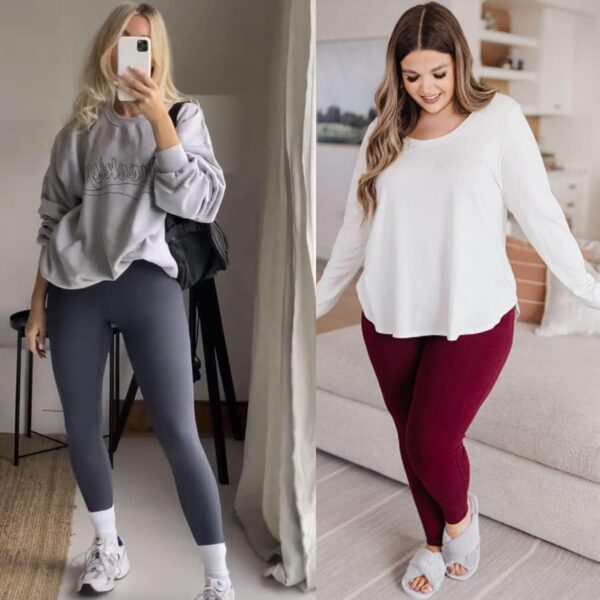 High Waisted Leggings for Women - Soft Athletic Tummy Control Pants for Running Cycling Yoga Workout