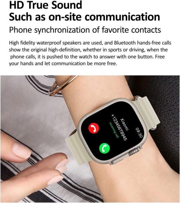 Smart Watch for Women Men Kids for Android Phones iPhone Compatible, 2.09'' Smartwatches Fitness Tracker with Call/SMS/Heart Rate/Blood Oxygen Monitor/Pedometer/2 Bnads (Orange)