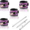 Spreader Bar Heavy Duty Stainless Steel Expandable Black Bar Home Gym with 4pcs Furry Purple Adjustable Strap,Sports Aid Training Fitness Gear Pilates Aid Kit,Yoga Set