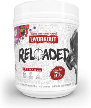 5% Nutrition Reloaded High Stim Pre-Workout | Ultra Energy, Focus, Pumps, Power & Endurance | Citrulline, HydroPrime Glycerol, Nitrosigine, Creatine, Choline, Huperzine A (Wildberry)