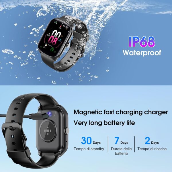 Smart Watch for Men Women (Dial/Answer Calls), 1.95"HD Curved Screen Smartwatch, Heart Rate/Sleep Monitor Fitness Watches, 112+ Sports Modes Activity Trackers, IP68 Waterproof Watch for Android iOS