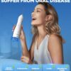 Oralfree Water Dental Flosser Cordless for Teeth Cleaning - 4 Modes Oral Irrigator 300ML Braces Flossers Cleaner, Rechargeable Portable IPX7 Waterproof Powerful Battery for Travel Home