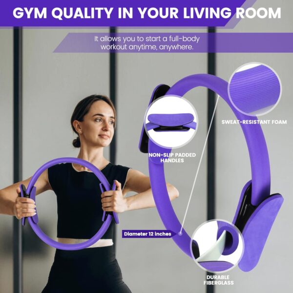 pilates ring circle set 13 pcs pilates equipment accessories for home workouts includes 9.8” pilates ball 12” magic circle yoga ring and resistance bands for women pilates ring and ball set gift