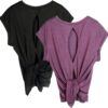 71FDlZLNyfL._AC_SL1300_.jpg icyzone Open Back Workout Top Shirts - Yoga t-Shirts Activewear Exercise Tops for Women(Pack of 2)