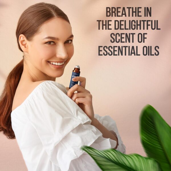 Stress Ease Essential Oil Roll-On Blend 10 ml - Natural Stress Relief with Lavender, Geranium & Frankincense Oils Roller - Pure & Calming Aromatherapy - Nexon Botanics