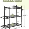 Hadulcet Yoga Mat Storage Rack, Stable Home Gym Storage for Dumbbells, Kettlebell, Workout Equipment Storage Organizer with Removable Hooks, Yoga Mat Holder for Easy to Move