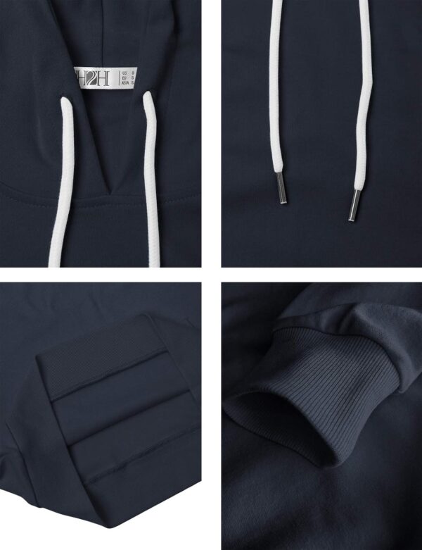 H2H Women's Slim Fit Zip Up & Pullover Hoodie Lightweight Long Sleeve Kangaroo Pocket Basic Casual Sweatshirt