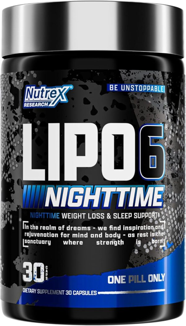 71FKvx1XcIL._AC_SL1500_.jpg Nutrex Lipo 6 Nighttime Fat Burner | Melatonin Sleep Aid & Weight Loss Diet Pills for Men and Women | Night Time Metabolism Booster Appetite Suppressant | 30 Servings (1)