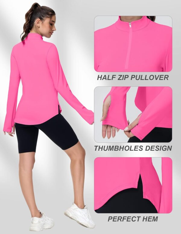 Women's Golf Polo Long Sleeve Workout Tops V Neck UPF 50+ Sun Protection Quick Dry Lightweight Active Tennis Shirts