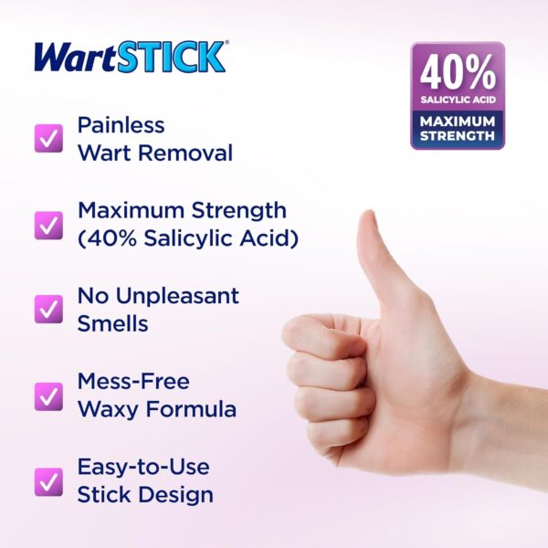 WartStick Maximum Strength Salicylic Acid Solid-Stick Common and Plantar Wart Remover 0.2 Oz