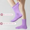 SkiBeaut Pilates Yoga Grips Socks, 4 Pairs Non Slip Skid Women Reformer Hospital Sticky Socks for Elderly Pregnancy Lady