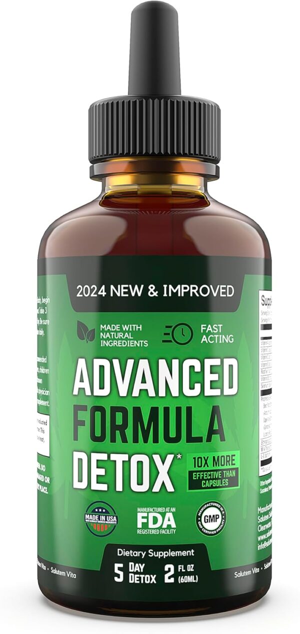 Salutem Vita™ Liquid Advanced Formula Detox - Detoxify and Rejuvenate: Liquid Dietary Supplement for Total Body Cleanse - Supplement for Toxin Removal - 1 Pack - 2 Fl Oz (20 Servings)