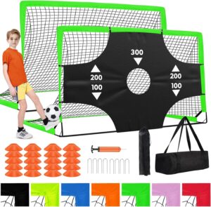 Portable Pop Up Soccer Goal - 6x4ft Backyard Training Equipment with Soccer Ball, Scoring Target Cloth, and Cones - Fun Outdoor Game for Kids and Teens