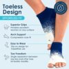 Tucketts Anklet Toeless Pilates Socks with Grips for Women, Non-Slip Ankle Toeless Yoga Socks with Grips for Barre, Size 5-13
