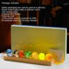 Ornalrist 7 Chakra Natural Healing Spheres with Wooden LED Light Base Crystal Quartz Ball for Meditation Positive Energy Night Light Home Decor
