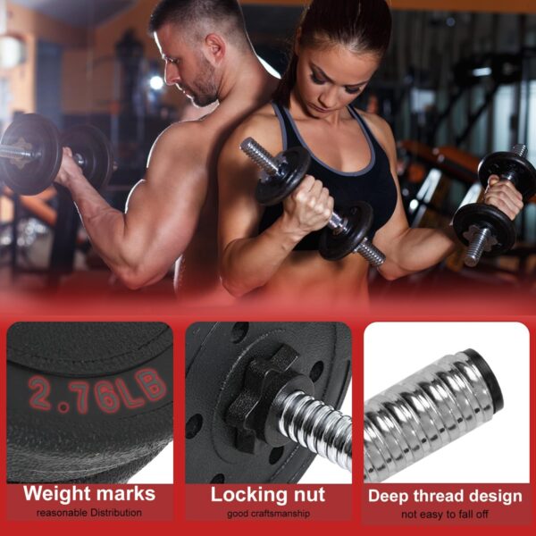 Adjustable Dumbbell Weight Set 4 in 1 Set with Anti-slip Grip Professional Exercise & Fitness Equipment Dumbbells Set for Strength Training Home Gym Workouts