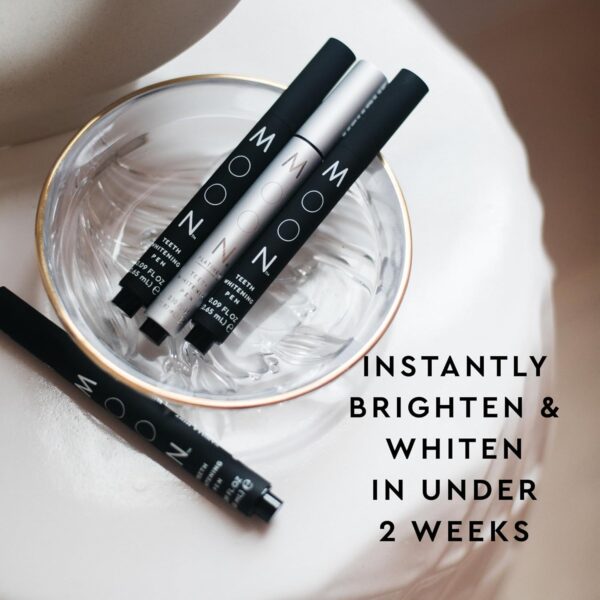 MOON Teeth Whitening Pen, Brush Every Tooth White, On-The-Go Whitener for A Brighter Smile, Gentle on Sensitive Teeth, 30+ Uses, Vegan, Vanilla Mint Flavor