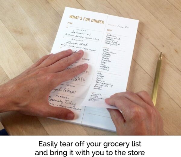 Two Tumbleweeds Meal Planning Notepad - What's for Dinner Weekly Meal Planner and Grocery List Magnet Pad with Tear-Off Shopping List - Family Dinner Menu for Fridge & Meal Prep - 6x9” - 50 Sheets