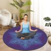 Round Meditation Pilates Yoga Mat Luxury Suede Large Yoga Mat Natural Rubber Non-Slip Base is ery Suitable for Meditation, Stretching, Yoga Environmental Protection, Fitness Exercise, Home and Outdoor. 140CM Diameter
