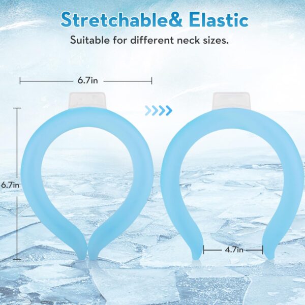 2PCS Neck Cooling Tube with Cold Insulated Bag,Neck Cooling Wraps,Reusable Ice Neck Ring Wearable Body Cooling Products for Summer Heat (Blue*2)