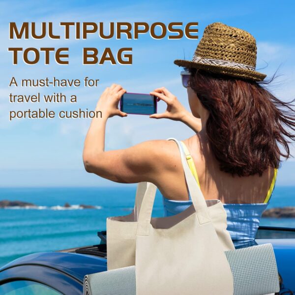 Yoga Bag with Yoga Mat Carrier, Pilates Tote Bag and Yoga Block for Women, Canvas Shoulder Bag with Pocket for Gym, Office, Travel, Beach, Workout, Sports, Fits All Your Stuff Yoga Mat Holder