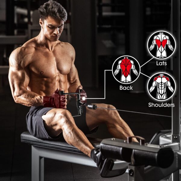Yes4All Cable Machine Attachment, Tricep Straight Bar, V Bar, LAT Pulldown Attachments/Accessories Load 880lbs for Home Gym