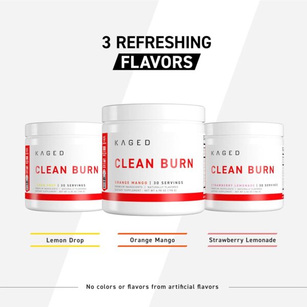 Kaged Thermogenic Powder | Clean Burn | Orange Mango | Men & Women | Weight Management Supplement | Organic Caffeine | Apple Cider Vinegar | 30 Servings