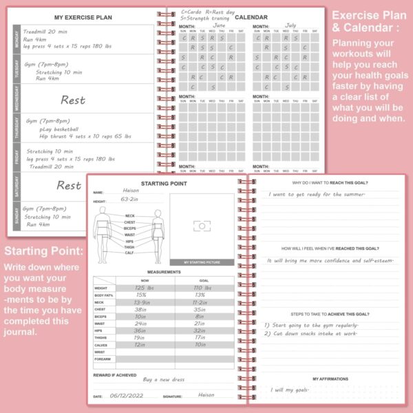 Weekly Meal Planner - A5 Weekly & Daily Meal Prep Journal with Shopping and Grocery Lists for Menu Planning, 93 Sheets/186 Pages Healthy Diet & Weight Loss Tracking, Undated, 52 Weeks, Lasts 1 Year,