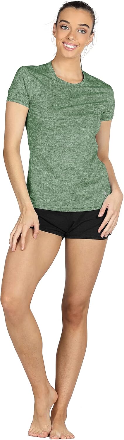 icyzone Workout Running Tshirts for Women - Fitness Athletic Yoga Tops Exercise Gym Shirts (Pack of 3)