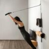 Adjustable Resistance Band Wall Anchor Space Saver Gym Resistance Bands Anchor Exercise Equipment with Rails, Cars and 10-150LBS Exercise Bands Set