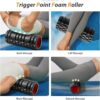 5 in1 Foam Roller Set, Trigger Point Foam Rollers, Massage Roller Stick, Massage Ball, Resistance Band for Deep Muscle Massage Pilates Yoga,Fitness Exercise for Whole Body (Black-Red)