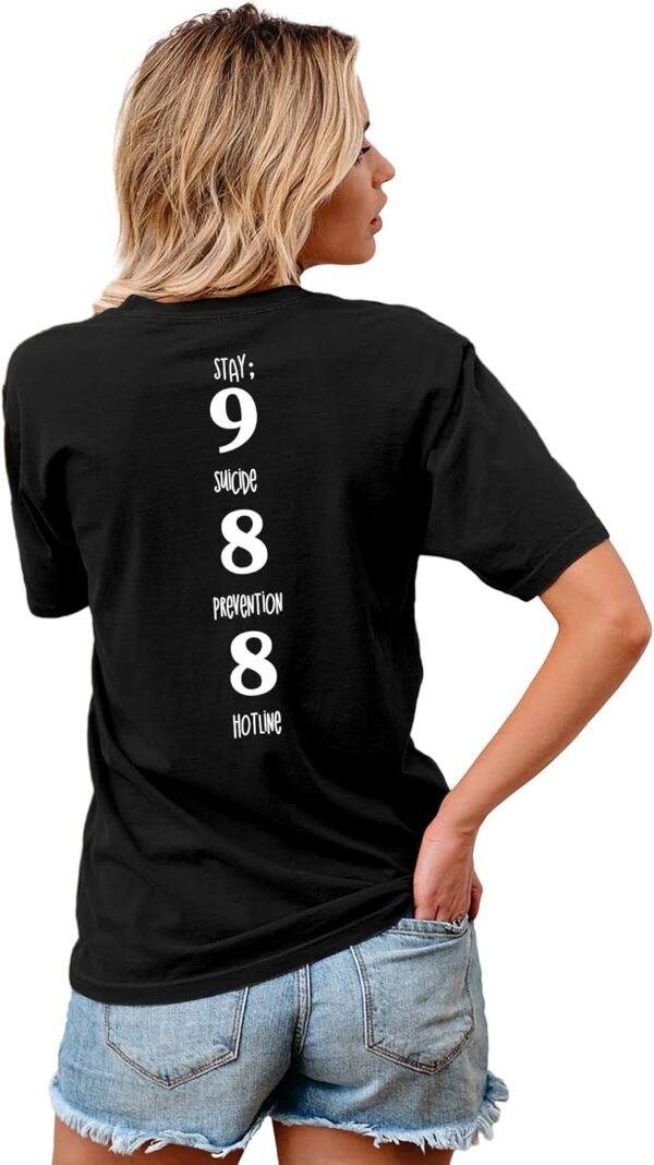 71GJYbL9f1L._AC_SL1500_.jpg VVNTY 988 Shirt Women Suicide Awareness: 988 Suicide Prevention T-Shirts Therapist Tshirt Mental Health T Shirt