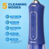 Water Flosser for Teeth, 300ML Cordless Oral Irrigator Rechargeable Dental Flosser Teeth Picks with 5 Modes 5 Jet Tips,IPX7 Waterproof Teeth Cleaner for Braces Gum Care, Home Travel Use