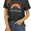Take A Look Its in A Book T-Shirt Women Cute Book Lover Gift Teacher Shirt Reading Top Funny Letter Print Rainbow Graphic Tee