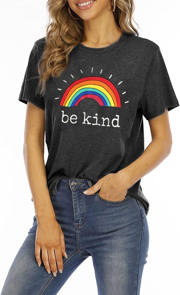 Take A Look Its in A Book T-Shirt Women Cute Book Lover Gift Teacher Shirt Reading Top Funny Letter Print Rainbow Graphic Tee