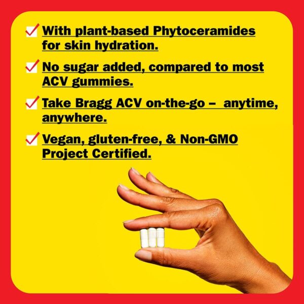 Bragg Renew Apple Cider Vinegar Capsules with Phytoceramides - 90 Capsules - Maintains Healthy Skin and Promotes Hydration