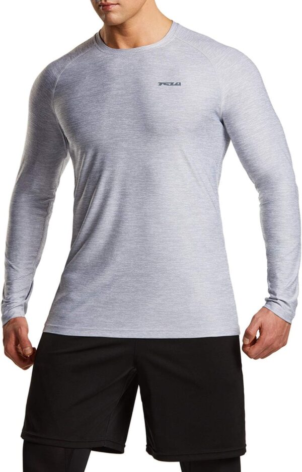 TSLA 3 Pack Men's Long Sleeve Pullover, Dry Fit Running Workout Shirts, Athletic Fitness & Gym Shirt